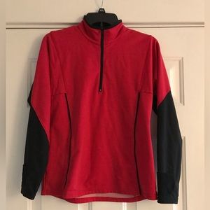 Moving Comfort Drilayer Plus 3/4 zip Red/Black size Large EUC